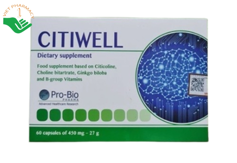 Viên uống Citiwell hỗ trợ hoạt huyết và tăng cường tuần hoàn máu não (Hộp 60 viên)