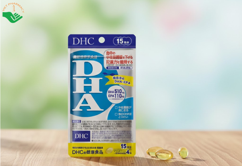 Viên uống DHC DHA bổ sung Axit béo Omega-3 (DHA, EPA) và Vitamin E, giúp hỗ trợ tăng cường trí nhớ (60 viên)