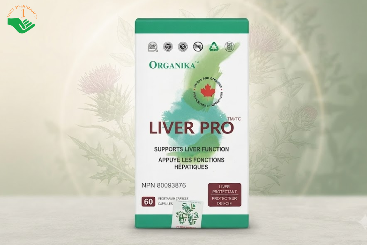 Viên uống Organika Liver Pro giúp giải độc và hạ men gan (Lọ 60 viên)