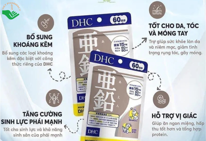 Viên uống Kẽm DHC hỗ trợ bổ sung kẽm, giúp cơ thể khỏe mạnh (Gói 60 viên)