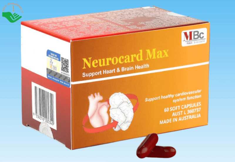 Viên uống Neurocard Max hỗ trợ sức khỏe tim mạch và não bộ (Hộp 60 viên) 