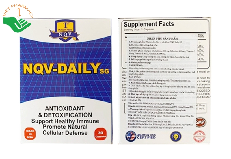 Viên uống Nqv-Daily SG giúp hệ miễn dịch khỏe mạnh và tăng sức đề kháng (Hộp 3 vỉ x 10 viên)