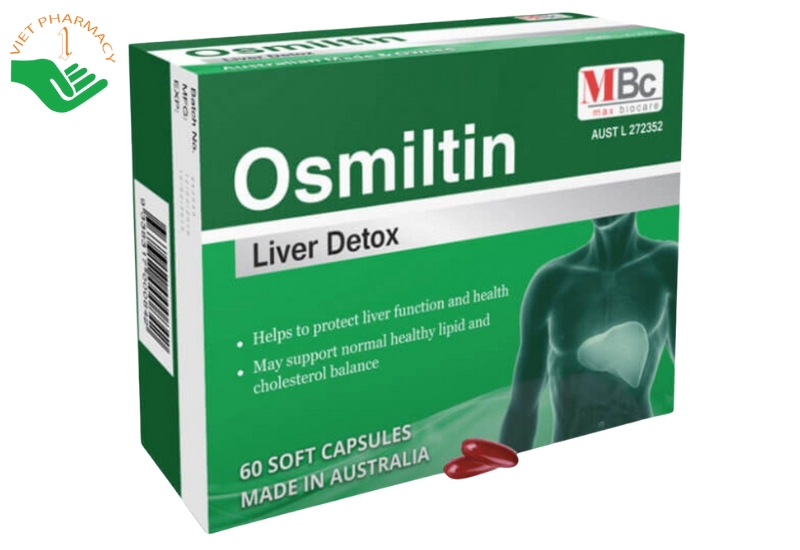 Viên uống Osmiltin hỗ trợ giải độc mát gan (Hộp 6 vỉ x 10 viên)