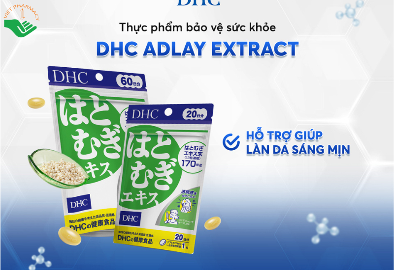 Viên Uống Sáng Da DHC Adlay Extract cải thiện các vết thâm sạm trên da, nuôi dưỡng làn da sáng mịn (20 viên)