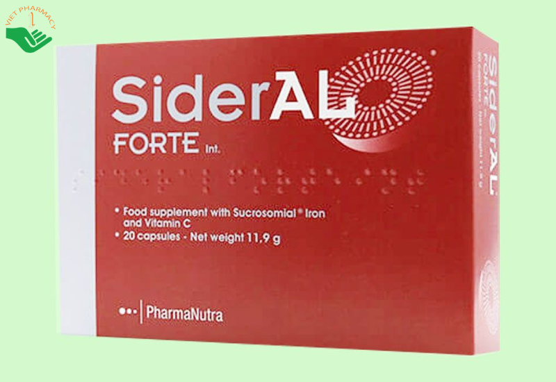 Viên uống SiderAL Forte hỗ trợ bổ sung sắt, hỗ trợ cải thiện thiếu máu do thiếu sắt (Hộp 2 vỉ x 10 viên)