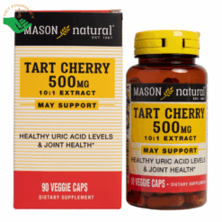 Viên uống Tart Cherry 500mg Mason Natural hỗ trợ giảm acid uric trong máu (Hộp 90 viên)