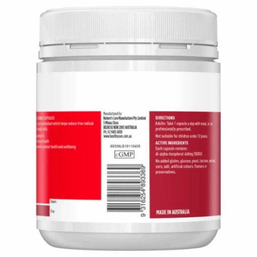 Viên Uống Bổ Sung Vitamin E Healthy Care 500IU ( Hũ 200 viên)