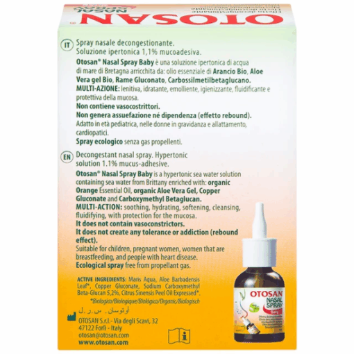 Xịt mũi trẻ em Otosan Nasal Spray Baby hỗ trợ điều trị viêm mũi,xoang cho trẻ (chai xịt 30ml)