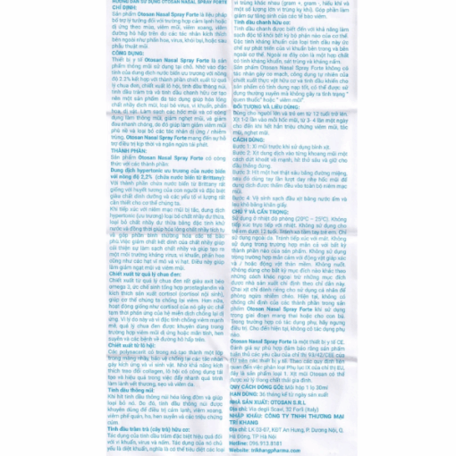 Xịt mũi người lớn Otosan Nasal Spray Forte hỗ trợ điều trị viêm mũi, viêm xoang (chai 30ml)