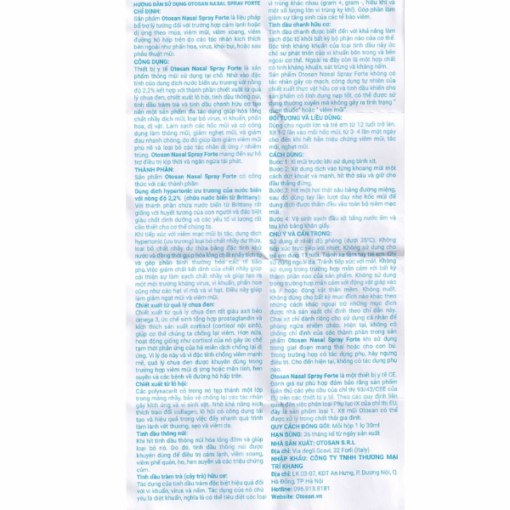Xịt mũi người lớn Otosan Nasal Spray Forte hỗ trợ điều trị viêm mũi, viêm xoang (chai 30ml)