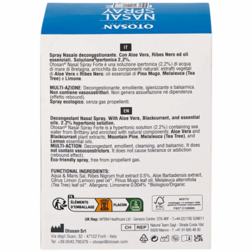 Xịt mũi người lớn Otosan Nasal Spray Forte hỗ trợ điều trị viêm mũi, viêm xoang (chai 30ml)