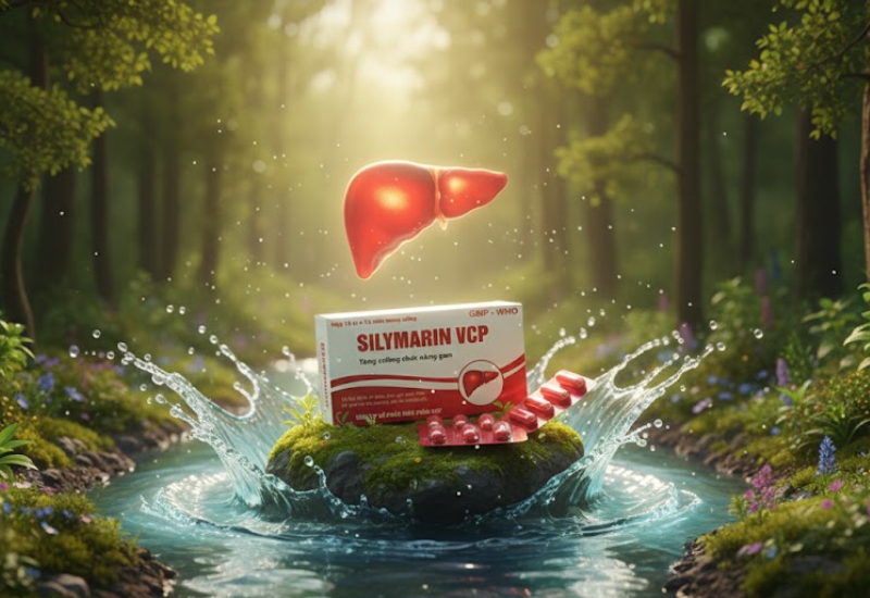Thuốc Silymarin VCP 140mg hỗ trợ điều trị bệnh viêm gan mạn tính, xơ gan (Hộp 10 vỉ x 10 viên)