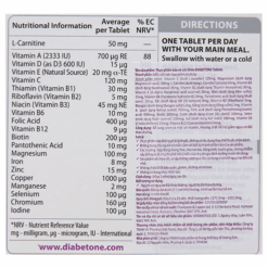Thực phẩm bảo vệ sức khỏe Diabetone Original bổ sung vitamin và khoáng chất cho người tiểu đường