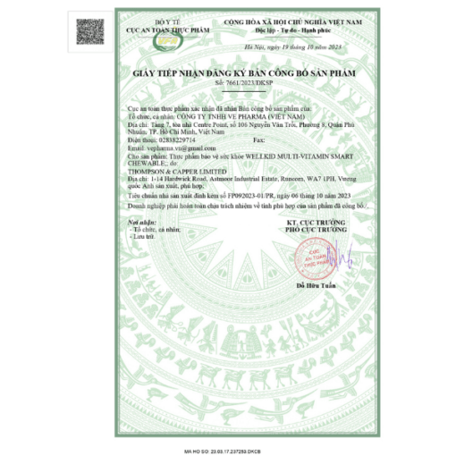 Viên Nhai Multivitamins Vitabiotics Wellkid Multi-Vitamin Smart Chewable