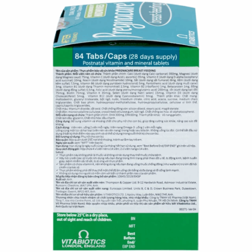 Thực phẩm bảo vệ sức khỏe Pregnacare Breast Feeding Bổ sung vitamin và khoáng chất cho phụ nữ cho con bú