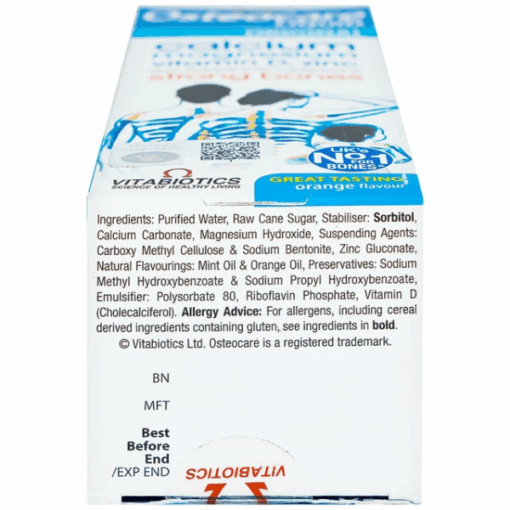 Siro Vitabiotics Osteocare Liquid chắc xương khoẻ khớp bổ sung canxi khoáng chất (lọ 200ml)