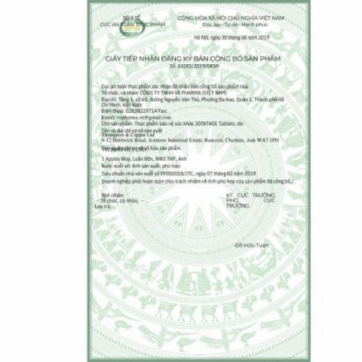 Viên Uống Vitabiotics Jointace bổ sung Glucosamin, Chondroitin, vitamin và khoáng chất