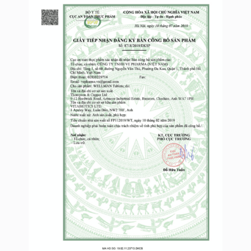 Viên Uống Vitabiotics Wellman Hỗ trợ tăng cường sức khỏe cho phái mạnh (hộp 30 viên)