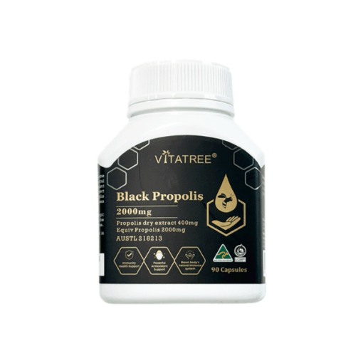 TPBVSK Kẹo ong Vitatree Black Propolis 2000mg hỗ trợ nâng cao sức đề kháng (hũ 90 viên)