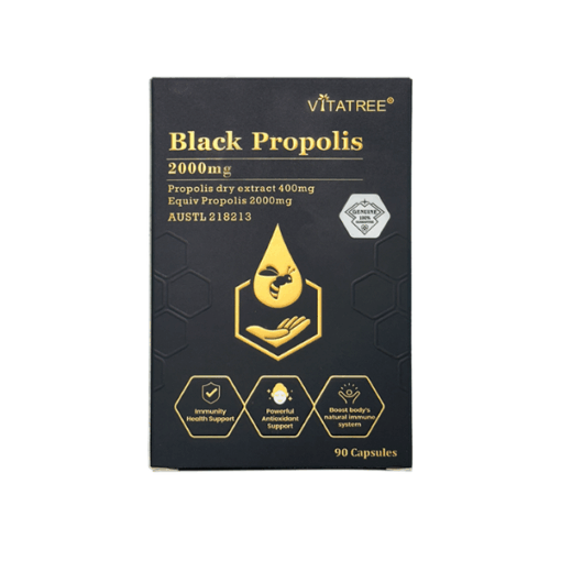 TPBVSK Kẹo ong Vitatree Black Propolis 2000mg hỗ trợ nâng cao sức đề kháng (hũ 90 viên)