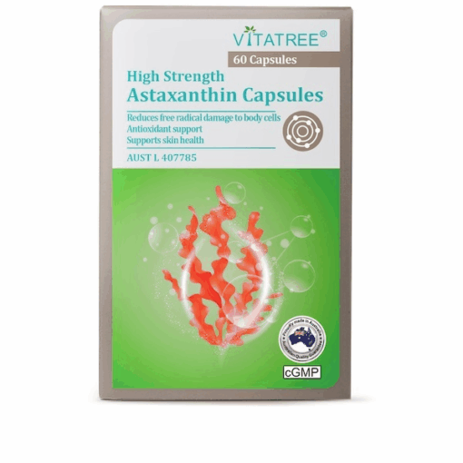 TPBVSK Vitatree High Strength Astaxanthin Capsules giúp chống oxy hoá, hỗ trợ sức khoẻ da (Hộp 60 viên)