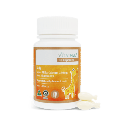 TPBVSK Kids Super Milky Calcium 330mg plus Vitamin D3 Vitatree (hộp 30 viên)