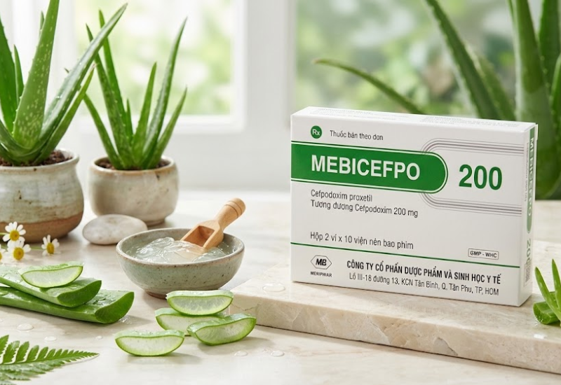 Thuốc Mebicefpo 200 điều trị nhiễm khuẩn (Hộp 2 vỉ x 10 viên)