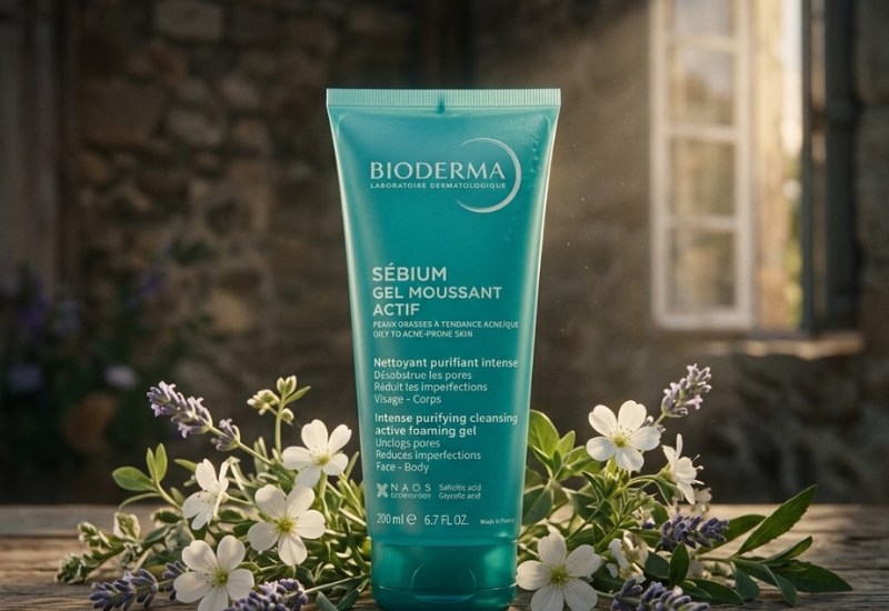 Bioderma Sébium Gel Moussant Actif tẩy tế bào chết, giảm mụn và thông thoáng lỗ chân lông ( Tuýp 200ml)