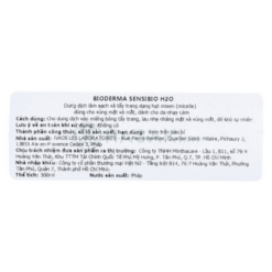 Nước tẩy trang Bioderma Sensibio H2O Loại bỏ hiệu quả bụi bẩn (chai 250ml)
