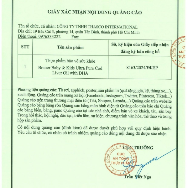 Viên uống BRAUER Baby & Kids Ultra Pure Cod Liver Oil with DHA cho trẻ từ 1 tuổi (hũ 90 viên)