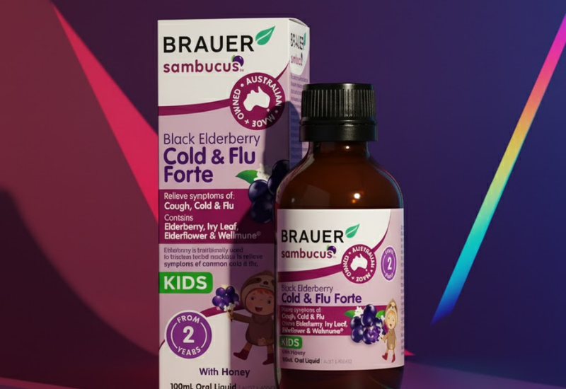 Siro Black ElderBerry Cold And Flu Forte hỗ trợ giảm các triệu chứng ho sổ mũi do cảm (chai 100ml)