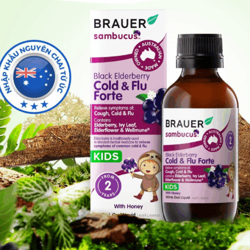 Siro Black ElderBerry Cold And Flu Forte hỗ trợ giảm các triệu chứng ho sổ mũi do cảm (chai 100ml)