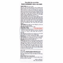 Siro Black ElderBerry Cold And Flu Forte hỗ trợ giảm các triệu chứng ho sổ mũi do cảm (chai 100ml)