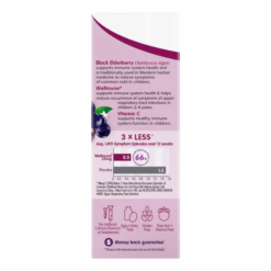 Siro Black ElderBerry Immune Plus hỗ trợ giảm các triệu chứng ho sổ mũi do cảm (lọ 100ml)