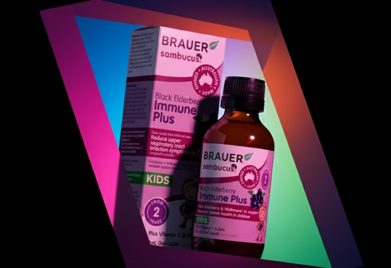 Siro Black ElderBerry Immune Plus hỗ trợ giảm các triệu chứng ho sổ mũi do cảm (lọ 100ml)