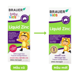 Siro Brauer Baby & Kids Liquid Zinc bổ sung kẽm tăng sức đề kháng cho trẻ ( chai 200ml)