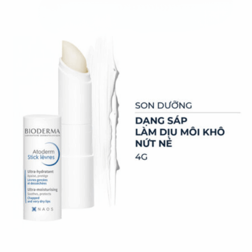 Son dưỡng môi Bioderma Atoderm Stick Lèvres dưỡng ẩm môi tức thì (thỏi 4g)