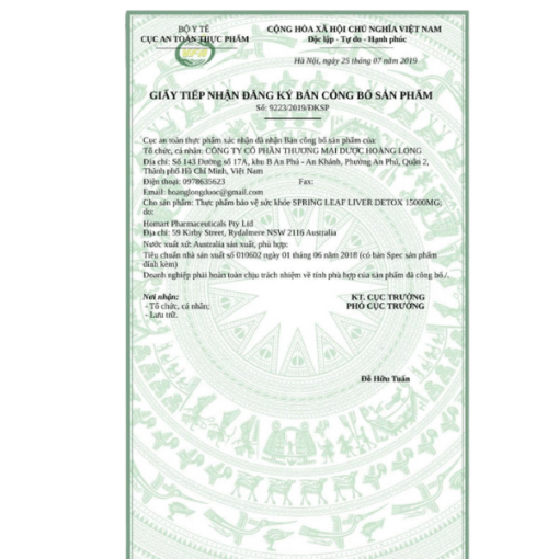 Viên Uống SpringLeaf Thải Độc Gan 15000mg (120 viên)