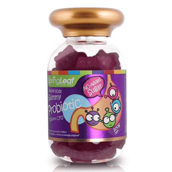 Viên Kẹo Aussie Kids Gummy Probiotic SpringLeaf Bổ sung 2 tỷ CFU lợi khuẩn (Hũ 80 viên)