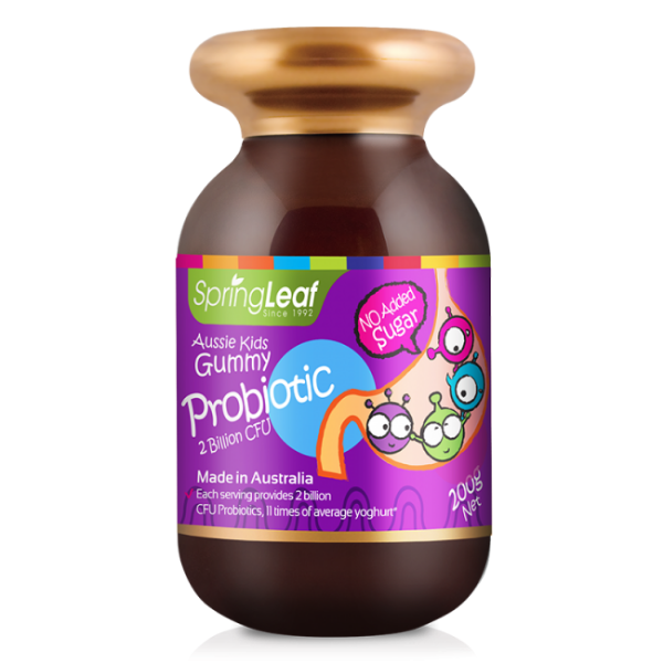 Viên Kẹo Aussie Kids Gummy Probiotic SpringLeaf Bổ sung 2 tỷ CFU lợi khuẩn (Hũ 80 viên)