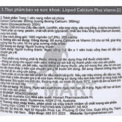 Viên Uống Canxi Với Vitamin D3 SpringLeaf (200 viên)