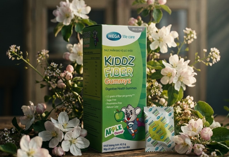 Bột pha uống Kiddz Fiber Mega We Care (Hộp 30 gói)