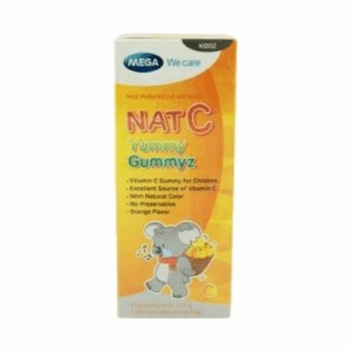 Kẹo dẻo Vitamin C NAT C Yummy Gummyz MEGA We care (Hộp 20 gói)
