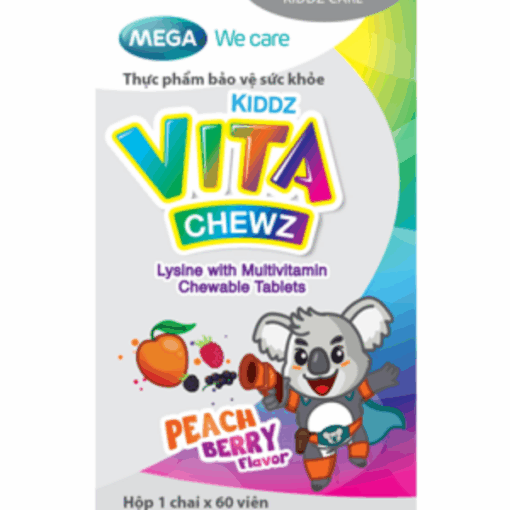 Viên nhai bổ sung đa Vitamin KIDDZ Vita Chewz MEGA We care (Hộp 20 gói)