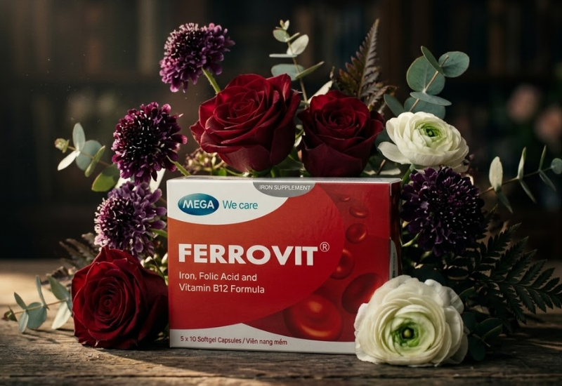 Viên sủi bổ sung sắt và vitamin Ferrovit C (Hộp 1 tuýp 10 viên)