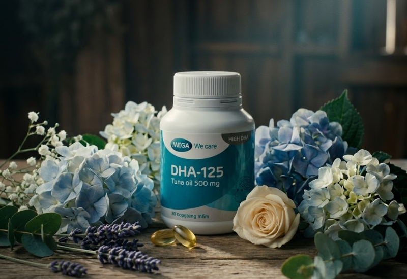 Viên uống bổ não và thị giác DHA-125 Mega Lifesciences (Chai 30 viên)