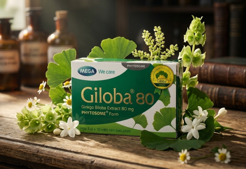 Viên uống Giloba 80 Mega We Care (Hộp 30 viên)