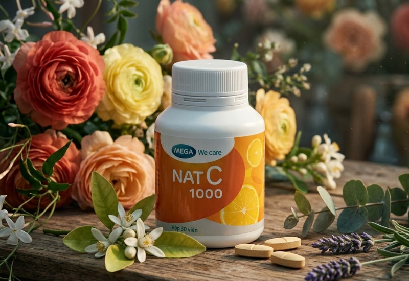 Vitamin C NAT C 1000mg MEGA We care (Lọ 30 viên)