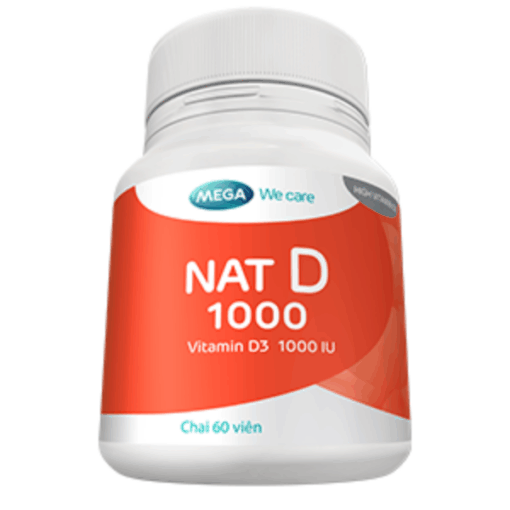 Vitamin D3 NAT D 1000 MEGA We care (Hộp 30 viên)