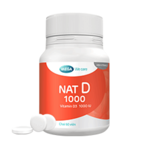 Vitamin D3 NAT D 1000 MEGA We care (Hộp 30 viên)
